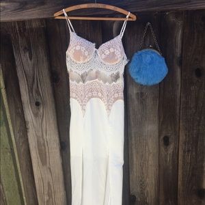 Cynthia Rowley - Periwinkle blue rabbit fur clutch